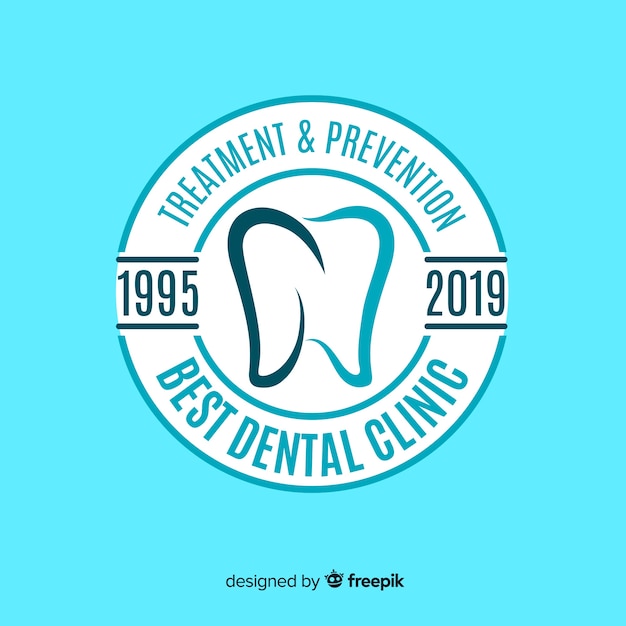 Logo de clínica dental en diseño plano