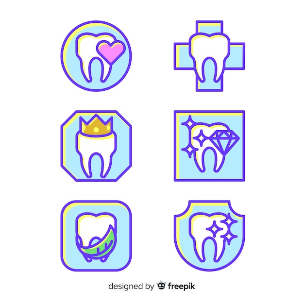 Vector logo de clínica dental en diseño plano