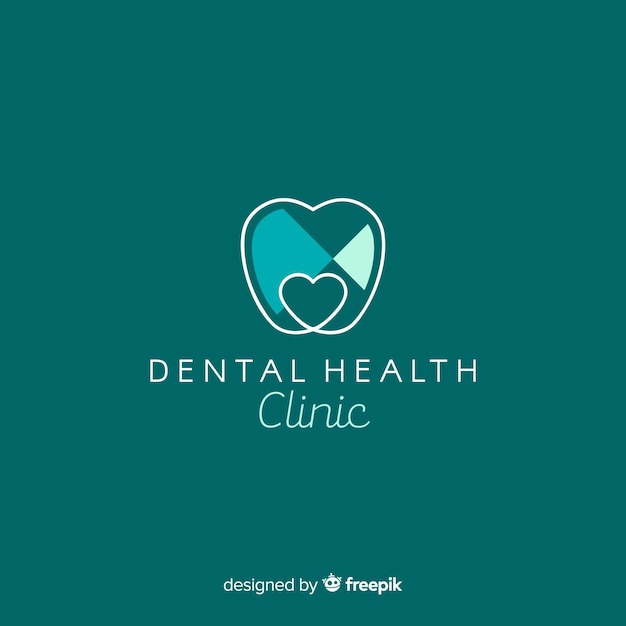 Logo de clínica dental en diseño plano