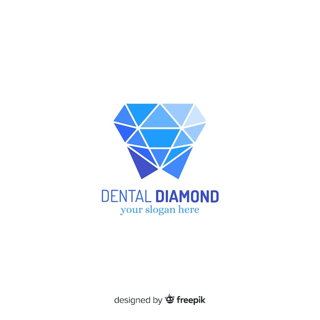 Vector logo de clínica dental en diseño plano