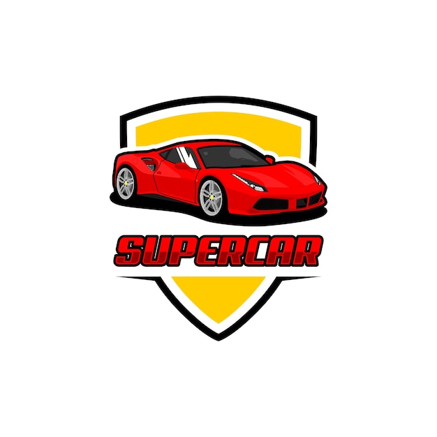 logo coche moderno y superdeportivo deportivo ilustración vectorial