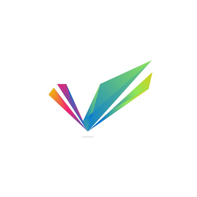 Logo colorido abstracto letra V