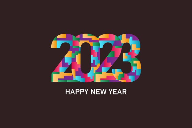 logo colorido feliz año nuevo 2023