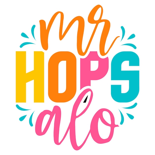 Un logo colorido para mr hops también