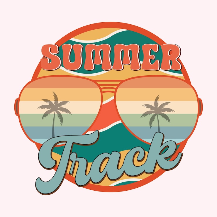 Vector un logo colorido para una pista de verano.
