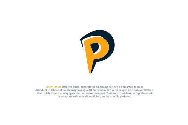 logo comic letra p diseño