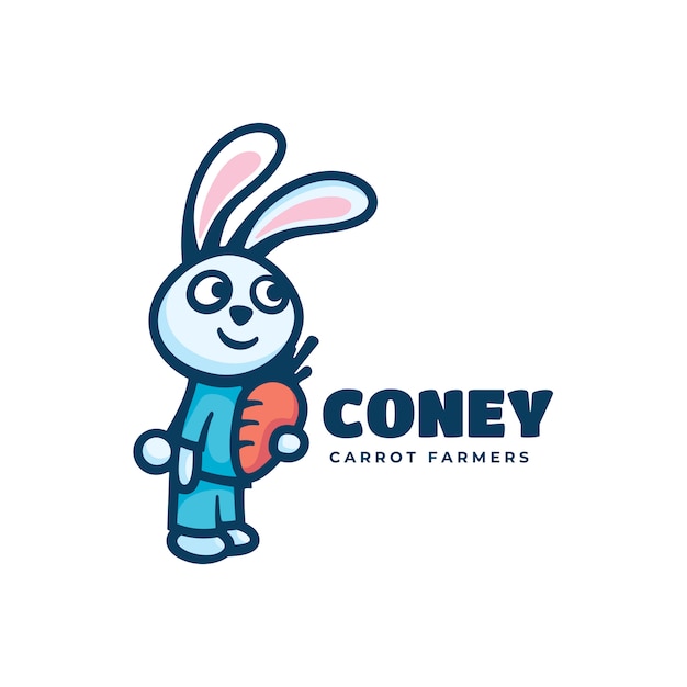 Vector logo coney simple mascot style.