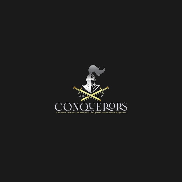 Un logo para conquistadores que dice conquistadores.