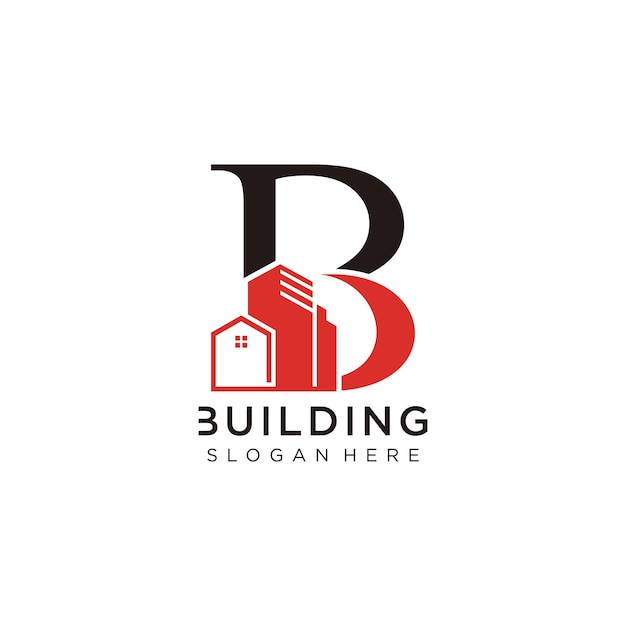 Logo de construcción con concepto b inicial para construcción de negocios