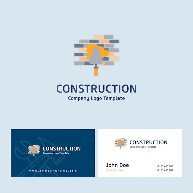 Logo de construcción y tarjeta de visita