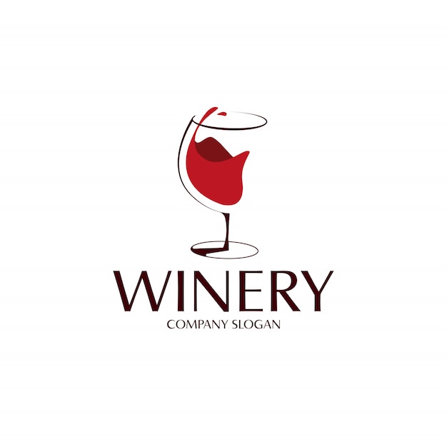 Vector logo de la copa de vino tinto