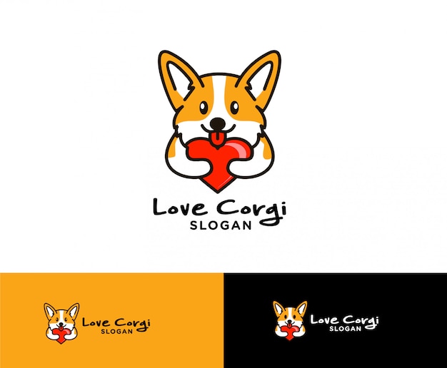 Logo de corgi dog love