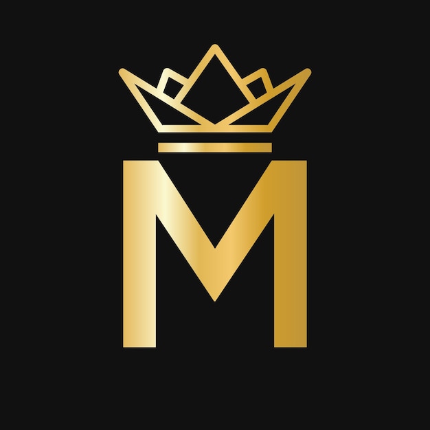 Logo de la corona de la letra M Logo de la coroa para la belleza Estrella de la moda Signo de lujo elegante