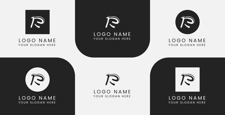 Vector logo creativo de la letra r en 3 apariencias diferentes