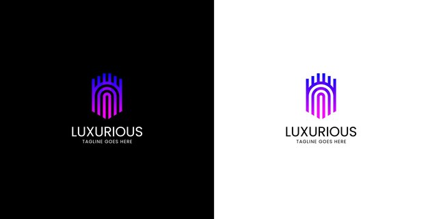 Logo creativo de un lujoso castillo en 2 apariencias diferentes