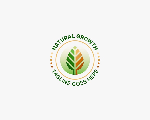 Logo de crecimiento de árbol verde abstracto