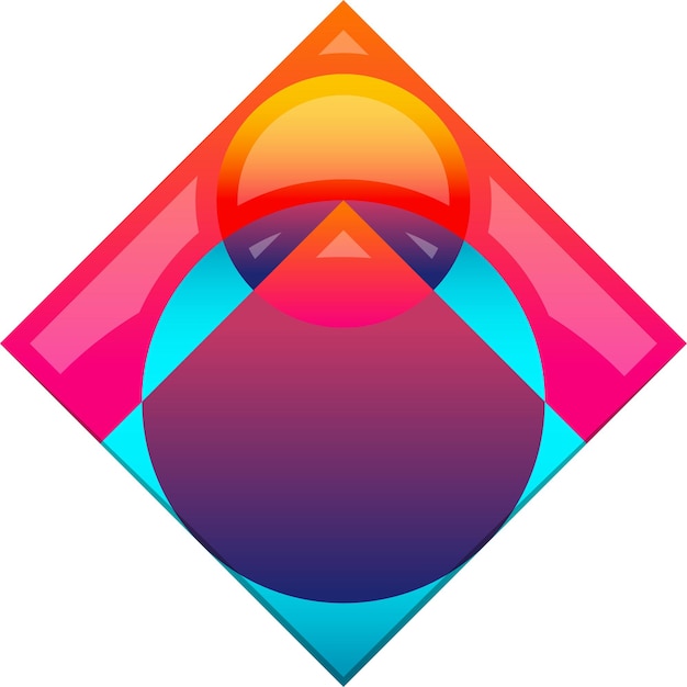 Logo cuadrado abstracto con ilustración de círculo en estilo moderno y minimalista