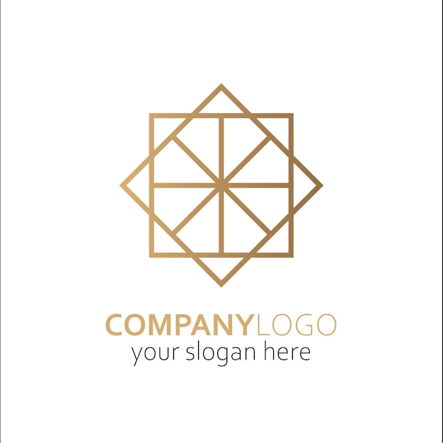 Logo cuadrado elegante dorado