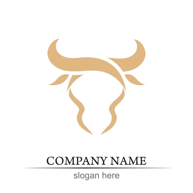 Logo de cuerno de toro y símbolos plantilla de iconos de la aplicación
