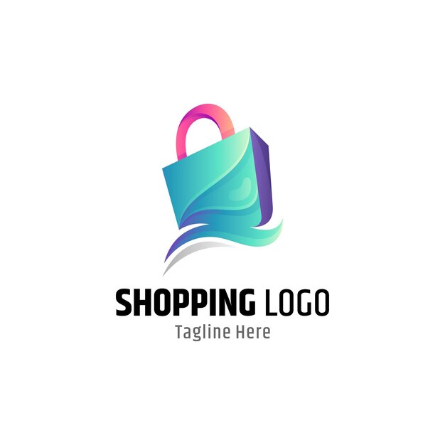 Logo degradado de bolsa de compras