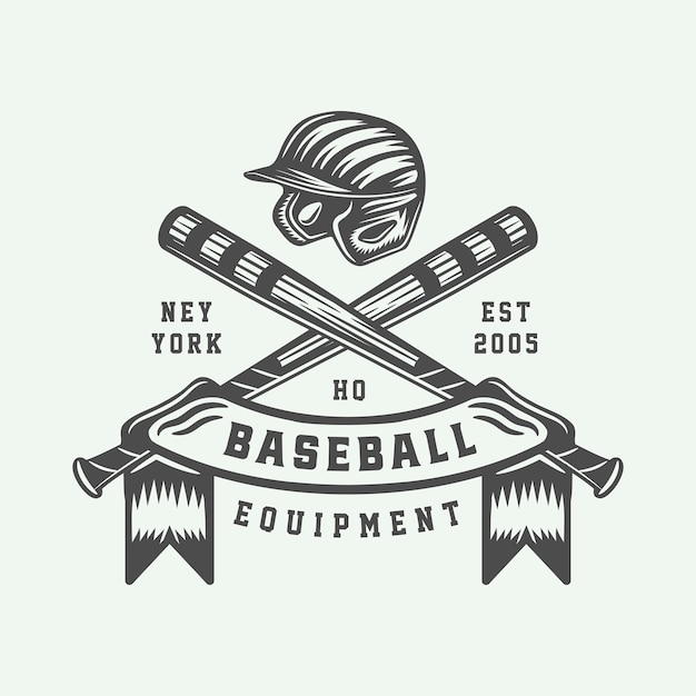 Logo de deporte de béisbol vintage