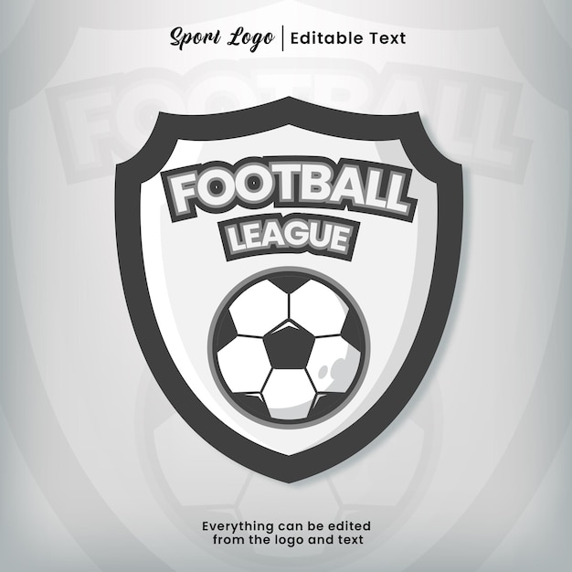 Logo deportivo de fútbol en blanco y negro