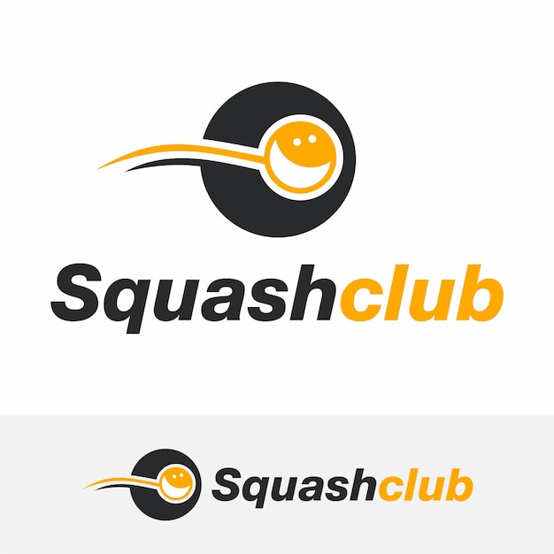 Logo deportivo de squash en estilo minimalista moderno.