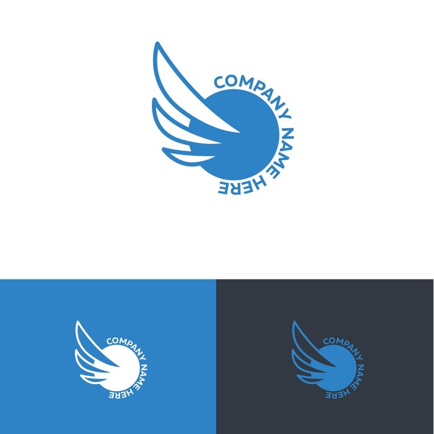 logo design with wings concept for corporate multinational courier logistic company