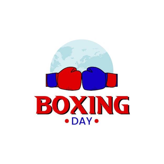 Un logo para el día del boxeo con dos guantes de boxeo.