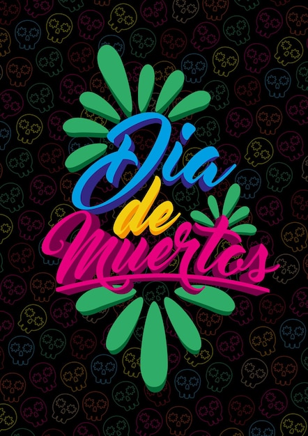 Logo del dia de muertos tradicion mexicana