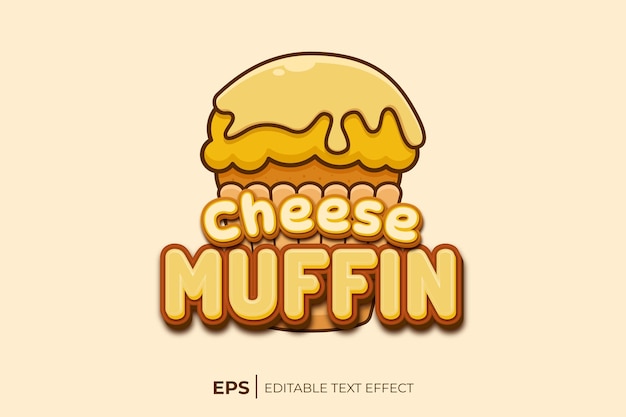 Un logo de dibujos animados para un muffin de queso