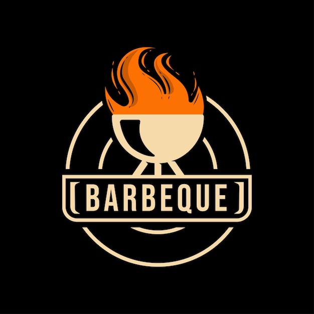 Vector logo con diseño de barbacoa