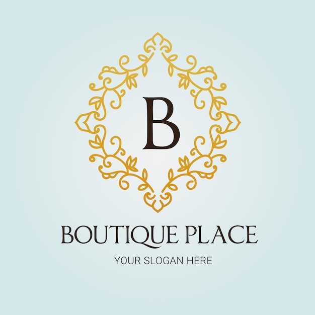 Vector logo con diseño de boutique