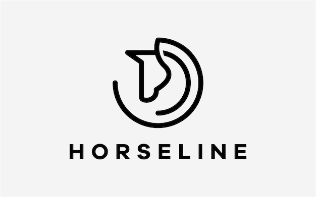 LOGO DISEÑO CABALLO LÍNEA MODERNA CREATIVA