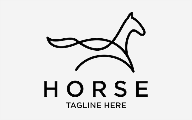 LOGO DISEÑO CABALLO LÍNEA MODERNA CREATIVA