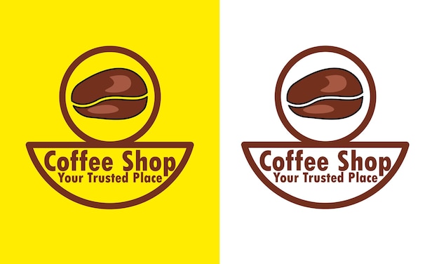 Vector logo con diseño de cafetería