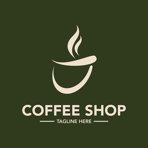 Logo con diseño de cafetería