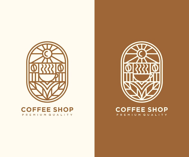 Logo con diseño de cafetería