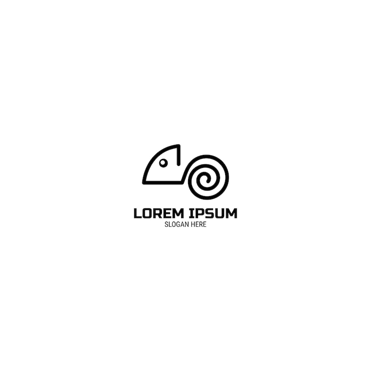 Vector logo con diseño de camaleón