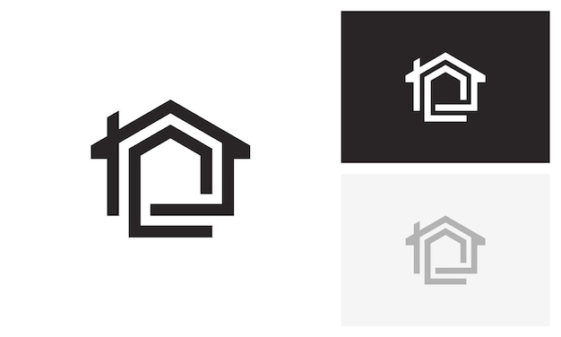 Logo con diseño de casa moderna