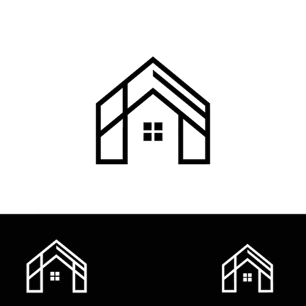 Logo con diseño de casa moderna