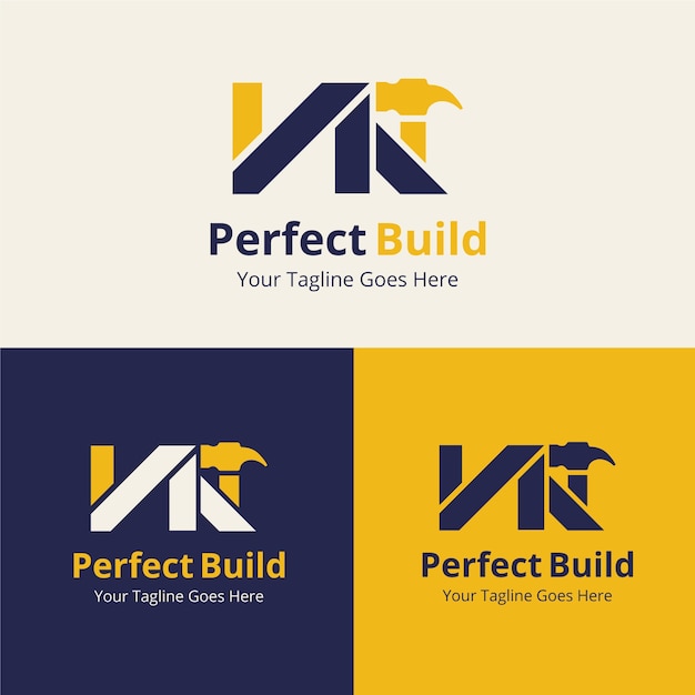 Vector logo con diseño de construcción