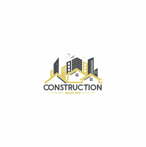 Logo con diseño de construcción