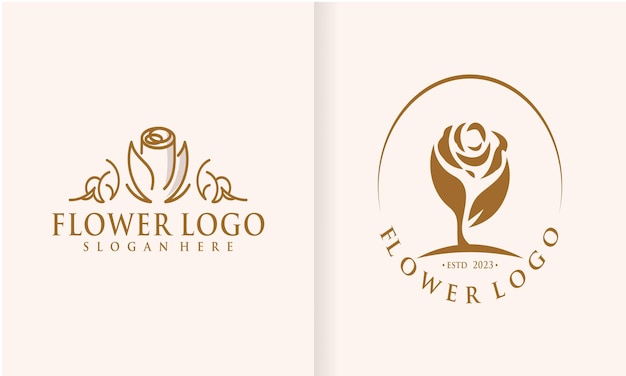 Logo con diseño de flor