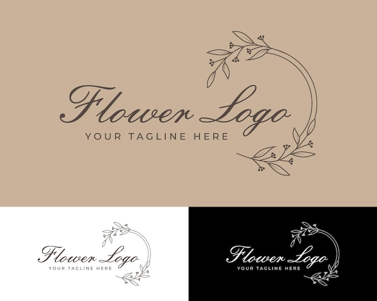 Vector logo con diseño de flor