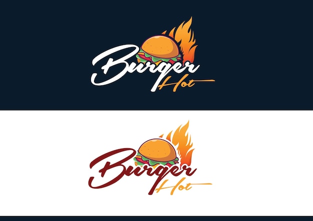 Logo con diseño de hamburguesa