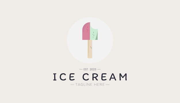 Logo con diseño de helado