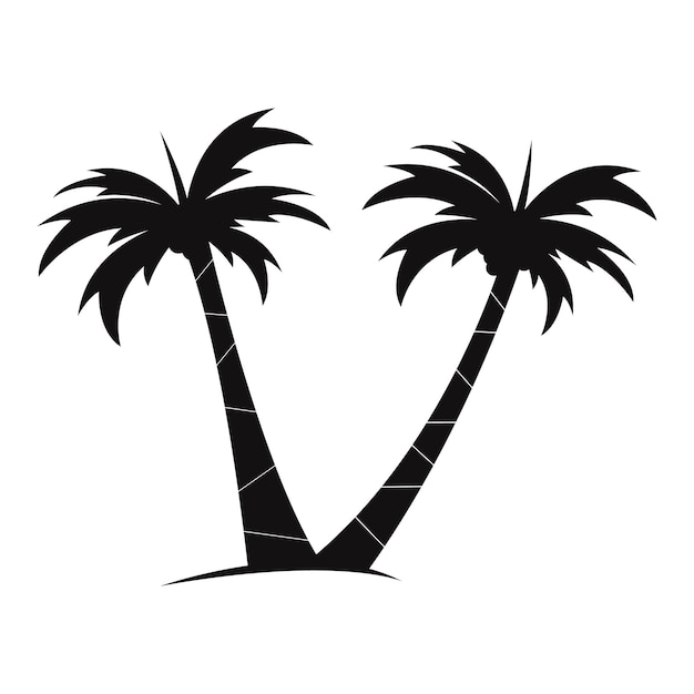 Logo de diseño de icono de vector de árbol de coco