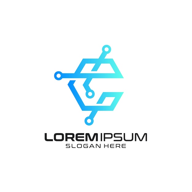 Logo con diseño de letra c