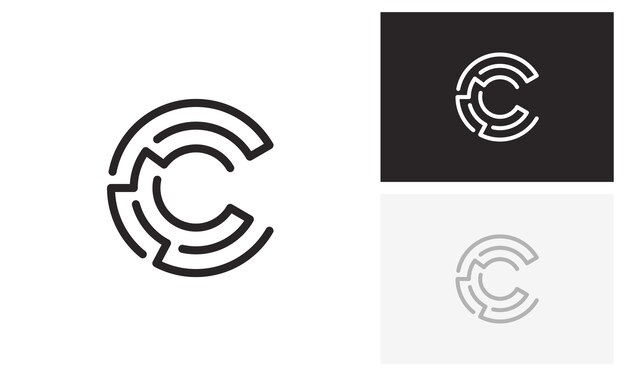 Logo con diseño de letra c